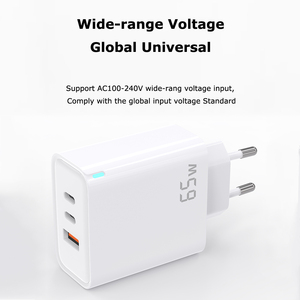 Chargeur GaN PD électrique 65W en promotion, 1 USB + 2 ports Type C, charge rapide OTP pour 15/Tablette/Ordinateur portable, prise UK/US/EU - Product Image 5