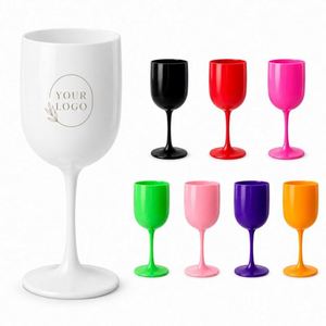 Copa de Vino de Plástico Irrompible Libre de BPA, Reutilizable, de Color Sólido, para Campamentos al Aire Libre, Fiestas en la Piscina, Bodas - Product Image 1