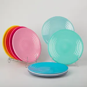 SEBEST Factory Custom Multiple Colors Plastic Melamine Charger Plates piring makan bulat warna melamin for dinner plates