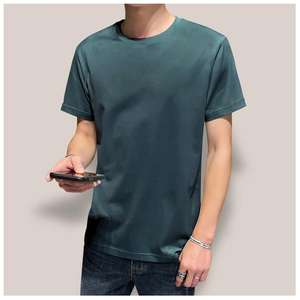 เสื้อยืดผู้ชายสีเขียวทึบลายผลไม้ออร์แกนิคแห้งเร็วไซส์ใหญ่พิเศษพิมพ์ลาย - Product Image 4