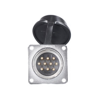 Enchufe de aviación, conector Industrial, enchufe de panel de brida cuadrada, WS28JZQE conector de bayoneta, enchufe impermeable
