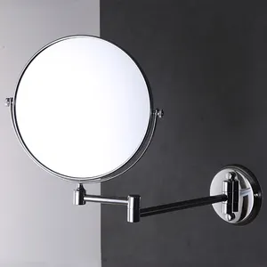 Magnifying Shower Mirror Cosmetic Makeup Mirror Wall Mounted Foldable 3x Times Double-sided Bathroom Shaving Mirror