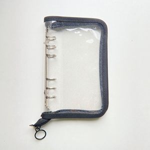 Bán Sỉ Bìa Đựng Sổ Tay A5 Lấp Lánh Bằng Nhựa Pvc Bìa Đựng Sổ Kế Hoạch Bằng Nhựa Trong Suốt Kèm 6 Vòng Chất Kết Dính Có Khóa Kéo - Product Image 4