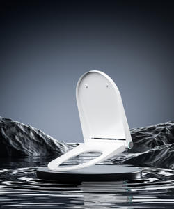 モダンなプラスチック製便座カバー加熱フットセンサー開閉AIスマートWC蓋カバー - Product Image 1