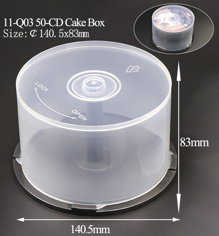 Q03&nbsp;:&nbsp;Boîte à gâteaux de 12&nbsp;cm pour 50&nbsp;CD