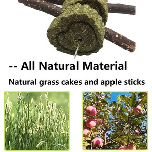 Small Animal <strong>Toy</strong>, <strong>Pet</strong> Snack <strong>Toy</strong> with Grass Cake, Apple Wood Chewing Sticks Natural Grass Ball <strong>Rabbit</strong> Hamster Guinea Pig - Product Image 5