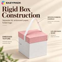 Maßgefertigte Starre Geschenkbox mit Deckel und Boden, mit Bandgriff, Luxuriöse Bekleidungsverpackung für Markenkleidung, Weihnachtsboxen