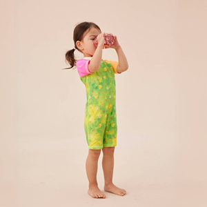 <span class=keywords><strong>Maillot</strong></span> <span class=keywords><strong>de</strong></span> <span class=keywords><strong>bain</strong></span> une pièce UPF 50+ à manches courtes pour petites filles, séchage rapide, design haute visibilité, sécurité garantie, été, plage, piscine - Product Image 4