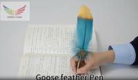 Vente en gros plume artisanale calligraphie plume d'oie or vintage stylo plume pour écrire Signature cadeau mariage fête approvisionnement décor