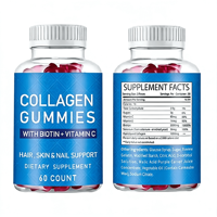 Gummies véganes à l'extrait d'herbes naturelles et au collagène hydrolysé pour la beauté des adultes, l'éclat de la peau et la croissance des cheveux