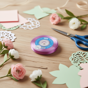 Nastro in raso Ilan 0,6 m 25y viola per lavori artigianali - Product Image 2