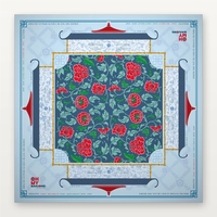 Nappe de Mahjong Florale Bleue, Tuiles de Noël 30x23x13mm en Acrylique, 160 Tuiles, Thème Père Noël et Sapin de Noël, Cadeau de Fête
