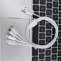 Kabel Pengisi Daya Ponsel Multi 4 in 1 USB-C Panjang 0.5M Pengisian Cepat Bersertifikasi CE dengan Beberapa Port Konektor Tipe-C Stok Tersedia