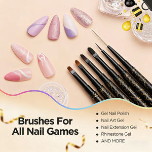 Pincel de nailon con mango metálico para decoración de uñas y dibujo, venta al por mayor - Product Image 2