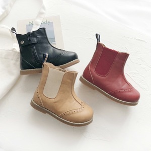 Bottes en cuir imperméables pour enfants, baskets grises et noires pour bébés filles et garçons - Product Image 1