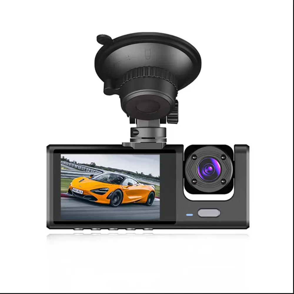 Süper gece görüşlü araç kamerası gizli araba çift Dash kamera 1080P HD DVR USB araba ön panel kamerası g-sensor WDR ile park monitörü