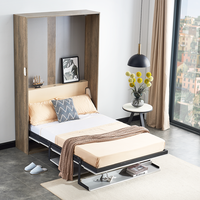 Bureau d'ordinateur en bois pliable moderne et lit mural invisible à cadre en acier multifonctionnel pour les petits espaces