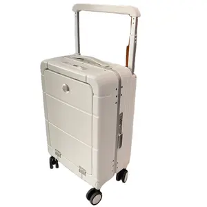 Factory New Design Front Opening Travelling Bags Trolley Luggage With Cup Holder