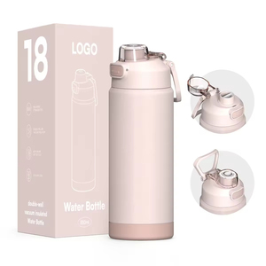 Custom 18oz <b>Large</b> Capacity Double Drink Stainless Steel Water Bottle Sports Portable Vacuum <b>Flask</b> Thermos with Handle - Product Image 1