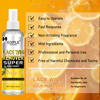 Dissolvant de perruque de dentelle à l'huile d'orange naturelle de marque privée super solvant pour les systèmes poly et lace perruque de dentelle spray d'élimination de la colle pour perruques