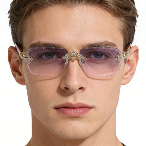 <span class=keywords><strong>Occhiali</strong></span> <span class=keywords><strong>da</strong></span> <span class=keywords><strong>Sole</strong></span> di Lusso alla Moda per <span class=keywords><strong>Uomo</strong></span> e Donna, Design con Motivo a Croce, Alta Qualità, per l'Estate - Product Image 2