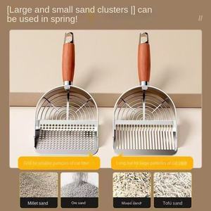 ที่ตักทรายแมวสแตนเลส ด้ามไม้ ทนทาน ใช้สำหรับทรายจับตัวเป็นก้อน ทำความสะอาดง่าย จับถนัดมือ ขายส่ง - Product Image 4