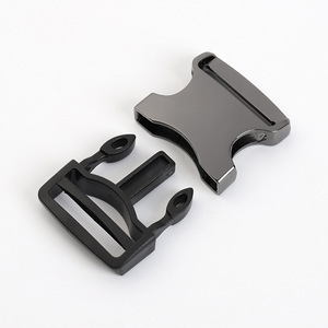 Side Release Buckle Zinc Alloy Black And Silver Gunmetal For Bags Durable Adjustable <b>Webbing</b> Backpack Buckles - Product Image 3