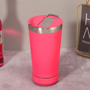 16oz 304 Stainless Steel Vacuum Insulated Cup Beer Mug Outdoor <b>Bluetooth</b> <b>Speaker</b> Car Tumbler Mug Cup <b>with</b> Bottle Opener - Product Image 3