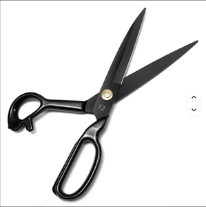 Clothing Household Tailor <b>Scissors</b> Large Long Carbon Steel Smooth 8-12 Inch Black Pro WKC-K-1 Professional Grade Designed for Pr - Product Image 6