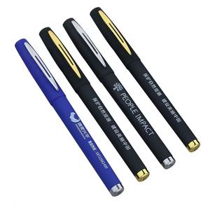 Custom Logo Printed Matte Blue Gel <b>Pen</b>, Smooth Writing Retractable <b>Pen</b> with Metal Clip, Promotional <b>Pen</b> for School - Product Image 1