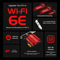 Adaptor WiFi Triple Band AX210NGW 5374Mbps Adaptor Wifi 6E untuk PC PCIE Dengan BT 5.3 6GHz Adaptor Wifi6E Desktop