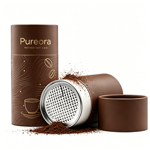 Custom Food Grade Coffee Paper Tube Packaging with Peel Off Lid Airtight <b>Round</b> Canister for Coffee Bean Powder Custom Logo - Product Image 2