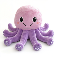 Poulpe en peluche mignon personnalisé conception belle peluche en peluche réversible mini poulpe en peluche jouet