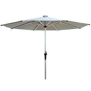 Ombrellone con Palo Centrale e LED, Diametro 3 MT, Grigio Chiaro - Product Image 1