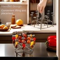 Grille verticale en acier inoxydable 304 avec 12 brochettes de cuisson Support de brochette de friteuse à air pour outils de cuisson au four