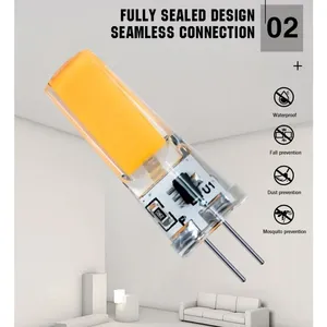 1-10pcs G4 <span class=keywords><strong>LED</strong></span> G9 COB đèn 3W 6W bóng đèn E14 AC DC 12V 220V nến đèn lạnh/ấm trắng thay thế halogen cho đèn chùm Spotlight - Product Image 4