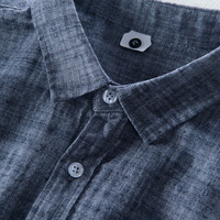 Kemeja Katun Slub Trendy dengan Satu Saku, Ringan Kasual Kancing Depan untuk Pria, Cocok untuk Kerja dan Kegunaan Sehari-hari