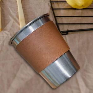 ปลอกหุ้มแก้วน้ำหนัง PU ทนความร้อน ใช้ซ้ำได้สำหรับขวดน้ำ - Product Image 3