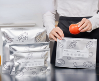 Pochettes d'emballage d'aliments congelés frais de conservation sacs de congélation à zip-lock en papier d'aluminium pour la viande fruits de mer poisson poulet légumes fruits