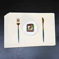 6 pièces de sets de table écologiques, sous-verres personnalisés résistants à la chaleur, tapis de bureau en cuir de luxe avec LOGO