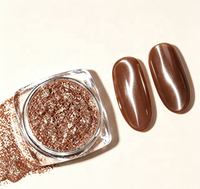 Pigment magnétique en aluminium effet œil de chat 9D marron mocha métallique pour vernis à ongles en gel, salon et manucure DIY