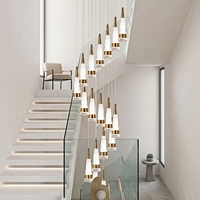 Lampe suspendue LED longue de style nordique créatif, éclairage moderne d'intérieur pour salon, villa