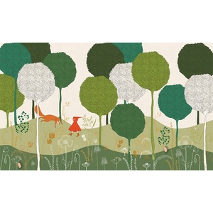 <span class=keywords><strong>Papel</strong></span> Tapiz <span class=keywords><strong>Infantil</strong></span> Personalizado Impermeable con Diseño de Bosque Verde para Decoración de Paredes de Habitaciones Infantiles - Product Image 5