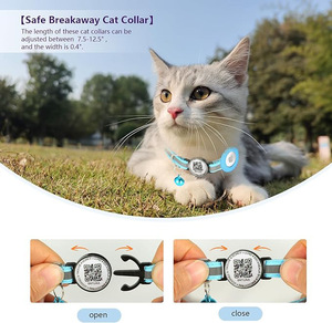 <span class=keywords><strong>Collar</strong></span> Airtag de silicona para mascotas de nuevo diseño con campana, código QR de identificación inteligente personalizado, <span class=keywords><strong>Collar</strong></span> de gato reflectante de seguridad ajustable personalizado - Product Image 2