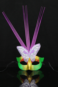 Soie de <span class=keywords><strong>pluie</strong></span> colorée motif paon pour <span class=keywords><strong>la</strong></span> danse, accessoires de spectacle, style papillon de <span class=keywords><strong>Venise</strong></span> - Product Image 3
