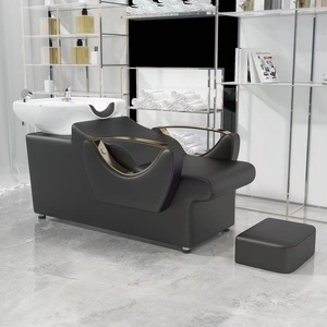 Sillón de Barbería Semi Reclinable con Lavabo de Cerámica y Reposapiés - Product Image 6