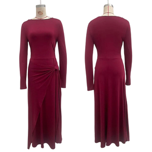 Robe longue moulante asymétrique à manches longues pour femme – Idéale pour les soirées et événements - Product Image 6