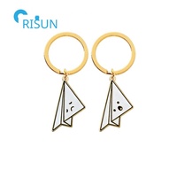 Sur mesure motivationnel positif Origami pliant papier avion avion Llavero porte-clés anneau porte-clés personnalisé papier avion porte-clés
