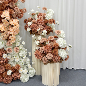 Arco de Flores Artificiales de Rosas, Hortensias y Orquídeas Blancas y Marrones para Decoración de Fondo de Bodas y Cumpleaños - Product Image 2