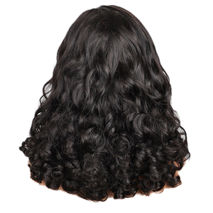 Pelucas de cabello humano virgen vietnamita de grado 12A, ondulado, sin pegamento, con frente de encaje HD para mujeres, color negro natural. - Product Image 1